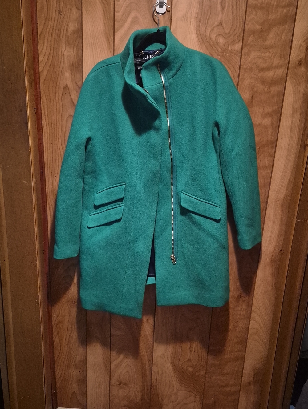 J. Crew Teal Zip-Front Peacoat